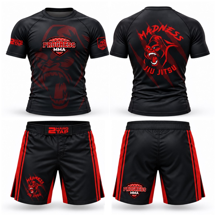 2HARD2TAP custom gear: Progress MMA × Madness — team set